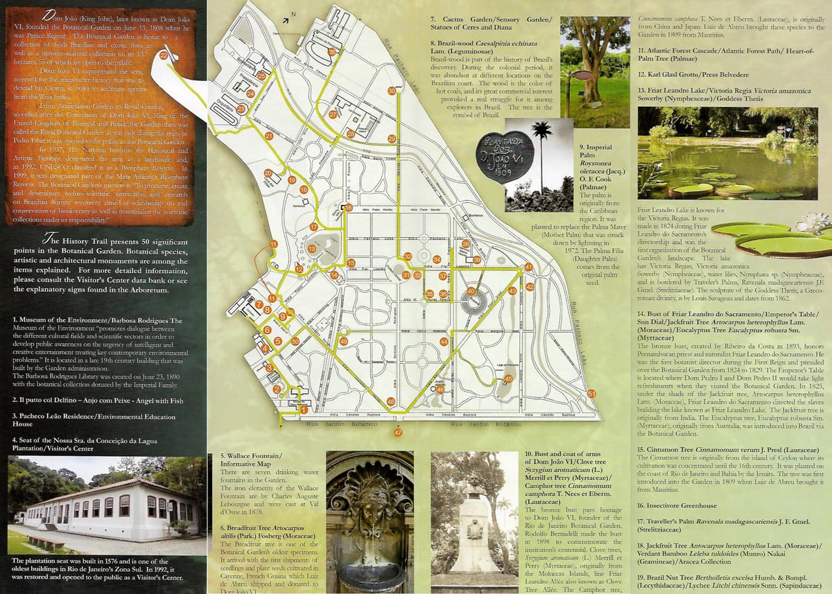 mapa botanická zahrada Rio de Janeiro 