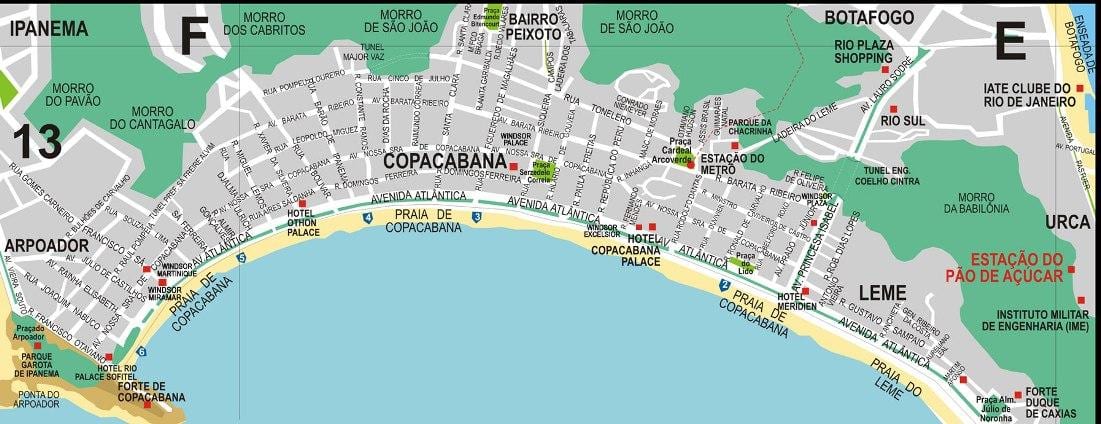 copacabana Rio de Janeiro mapa