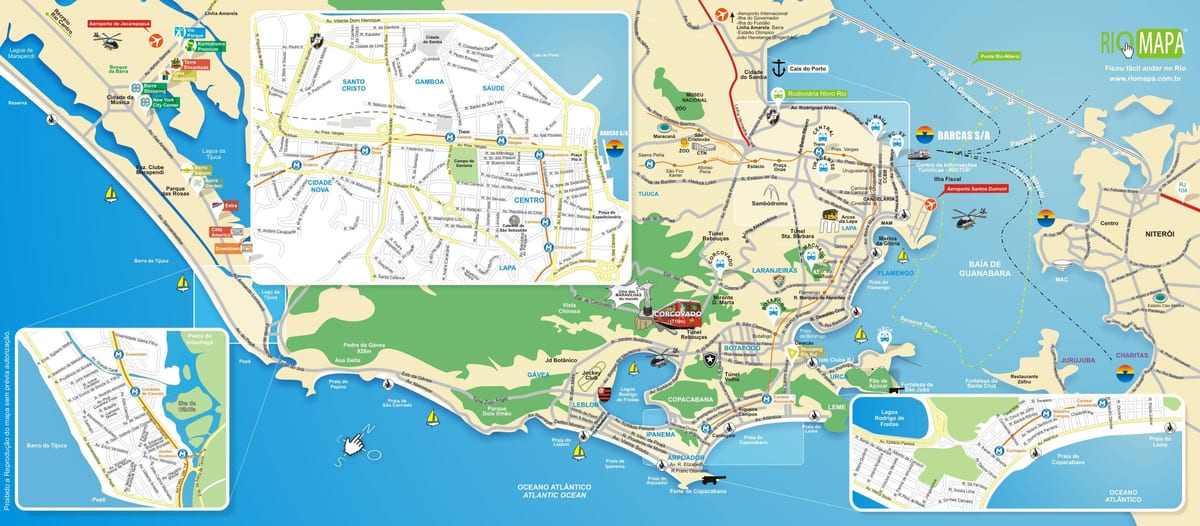 mapa Rio de Janeiro, zajímavosti