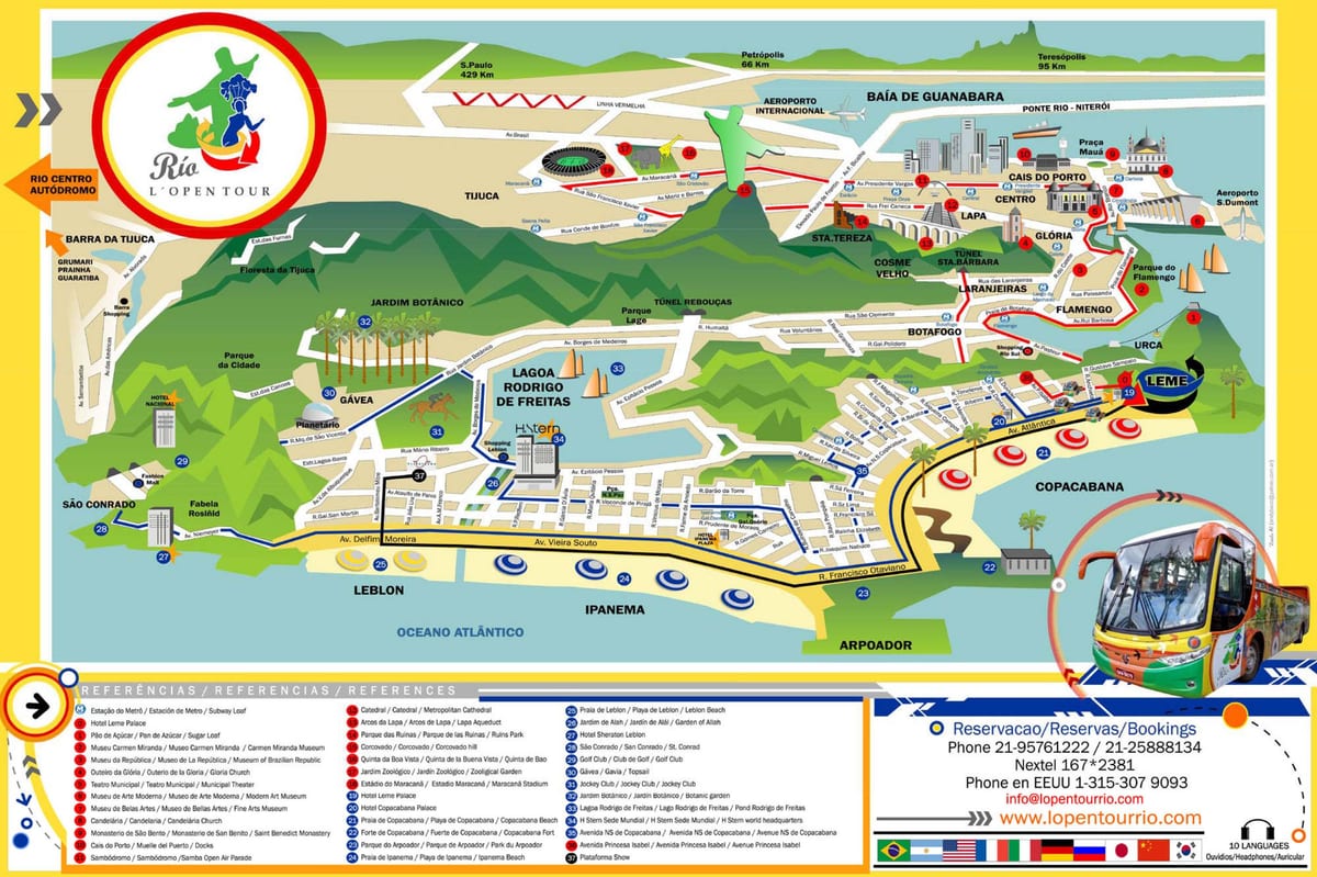 Rio de Janeiro cestovního ruchu mapě