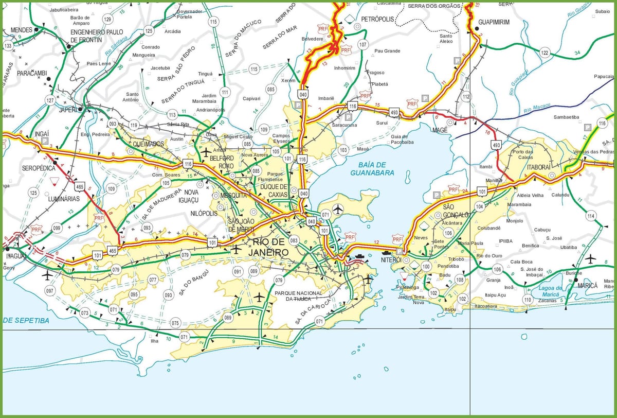 Rio dálnici mapě