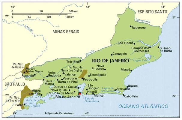 souřadnice mapa Rio de Janeiro