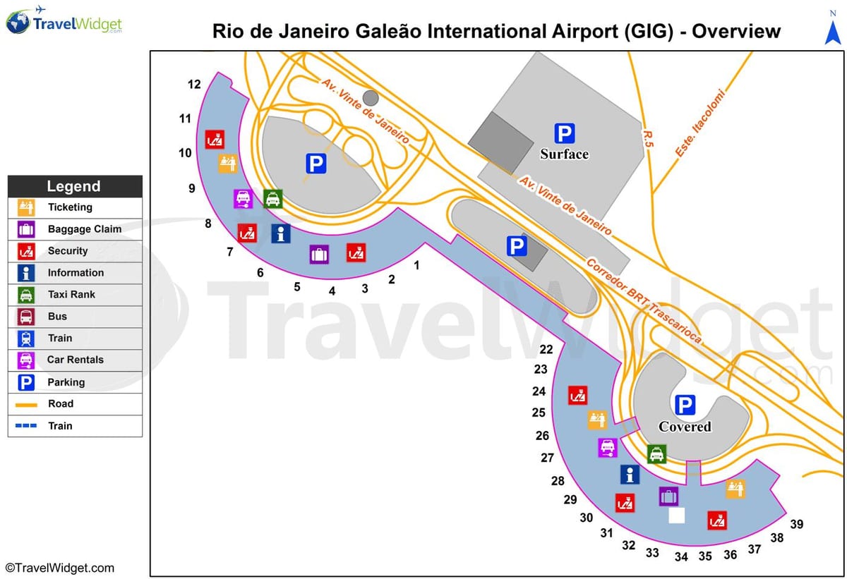 Rio de Janeiro gig mapa letiště