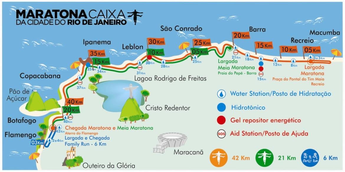 mapa Rio maraton trasy