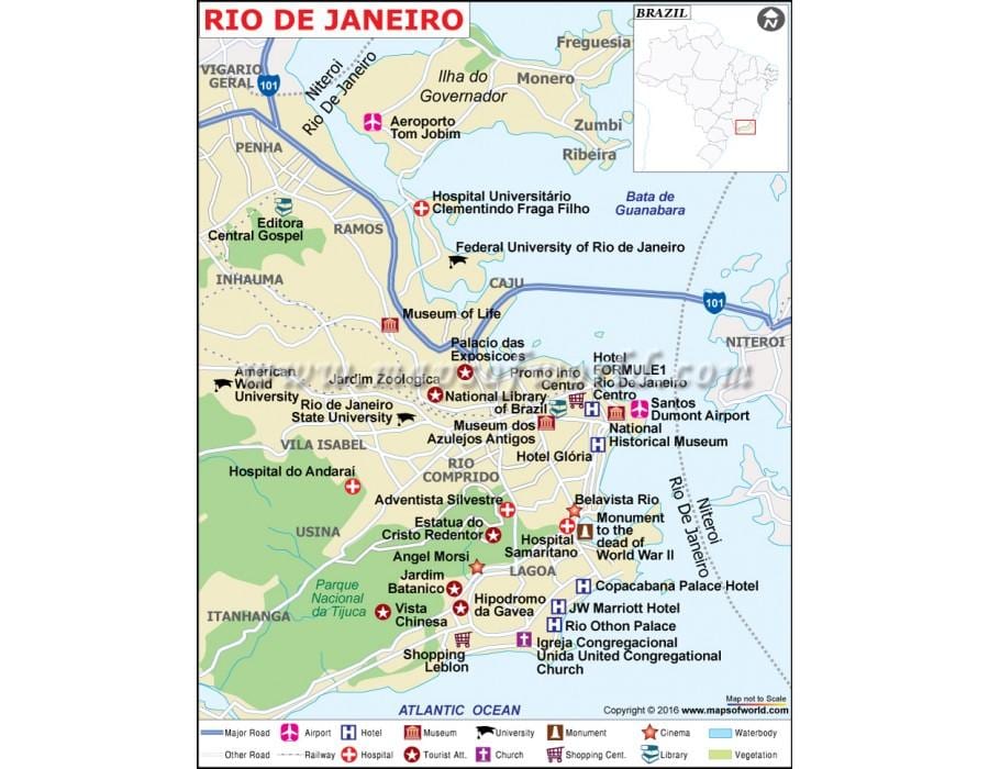 Rio de Janeiro obchod mapě