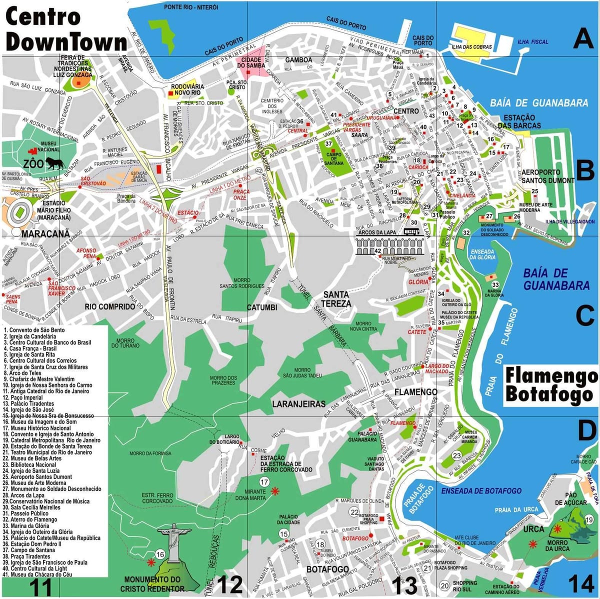 mapa Rio pěší výlet