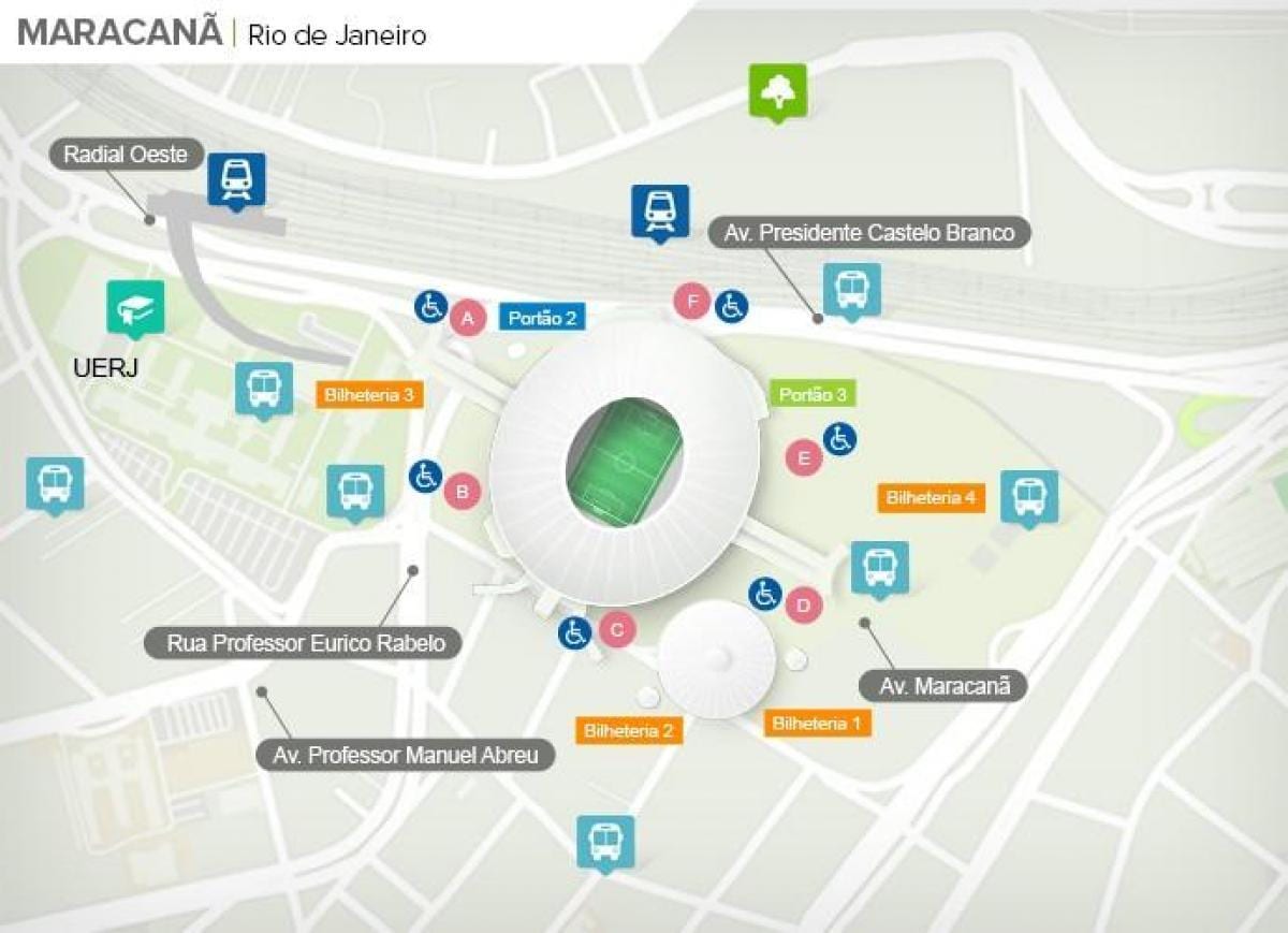 Rio de Janeiro stadionu mapě