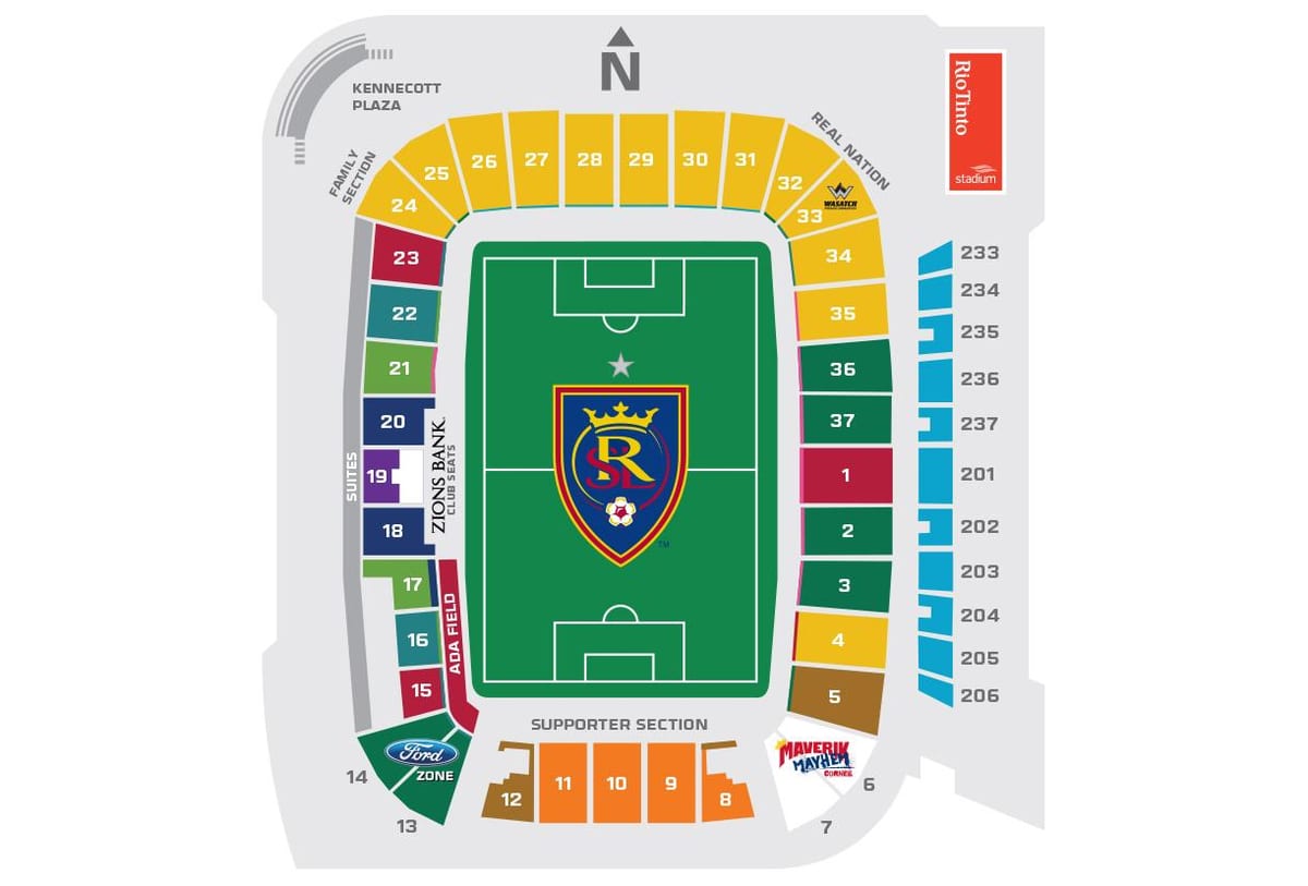 Rio tinto stadium sezení mapě