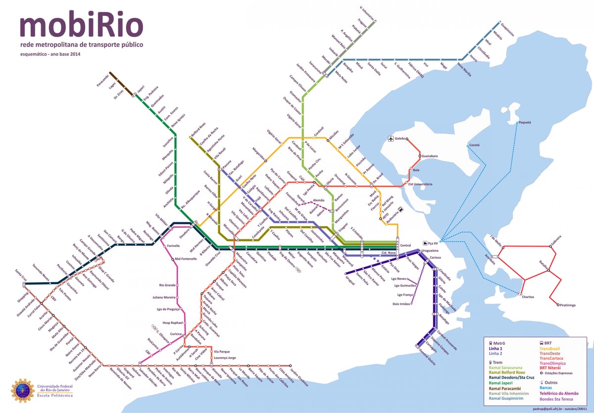 Rio 2016 dopravní mapa