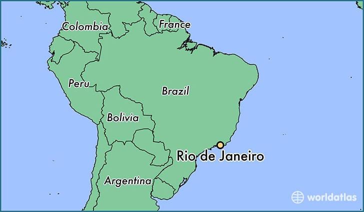 mapa ukazuje Rio de Janeiro