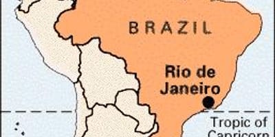 Rio de Janeiro v brazílii mapě