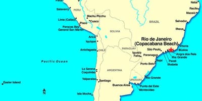 Rio de Janeiro mapa jižní ameriky