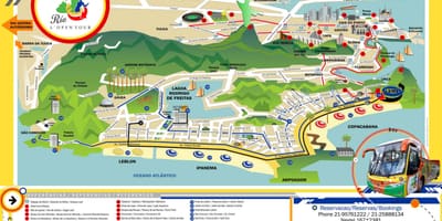 Rio de Janeiro turistických atrakcí mapě
