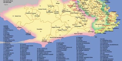 Mapa Rio de Janeiro čtvrtí