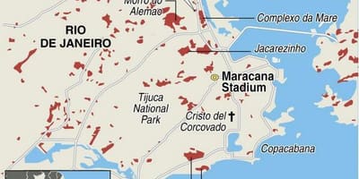 Favela v Rio de Janeiro mapa