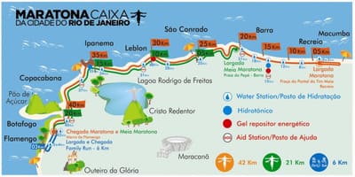 Mapa Rio maraton trasy