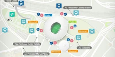 Rio de Janeiro stadionu mapě